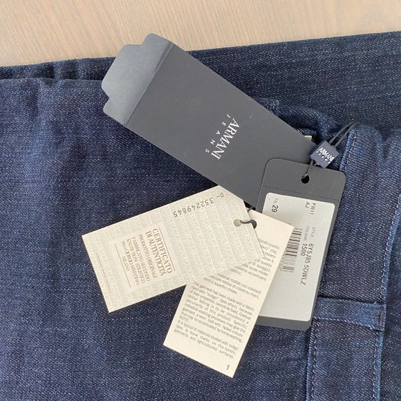 ARMANI JEANS  WOMEN'S STRAIGHT FIT RAW DENIM JEANS - Picture 7 of 7